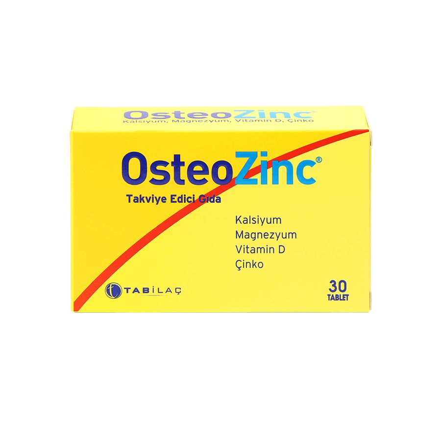 OsteoZinci kim, neden kullanmal?  OsteoZincin ieriindeki kalsiyum, magnezyum, inko ve D vitamini, normal kemiklerin yapsnda bulunan ve bunlarn korunmasna katk salayan ncelikli minerallerdir.  Yamz ilerledike kemiklerimizin gcn koruyabilmek iin mutlaka egzersiz yapmal, kemik sal iin gerekli mineral ve vitaminleri vcudumuza almaya dikkat etmeliyiz.  Her yata kadn ve erkek iin, yatmadan 1 saat nce 1 veya 2 tablet tketilmesi nerilir.  OsteoZinc rnne eczanem.saglikcim.net adresindeki Mineral sekmesinden ulaabilir, sipariinizi gven ierisinde verebilirsiniz.