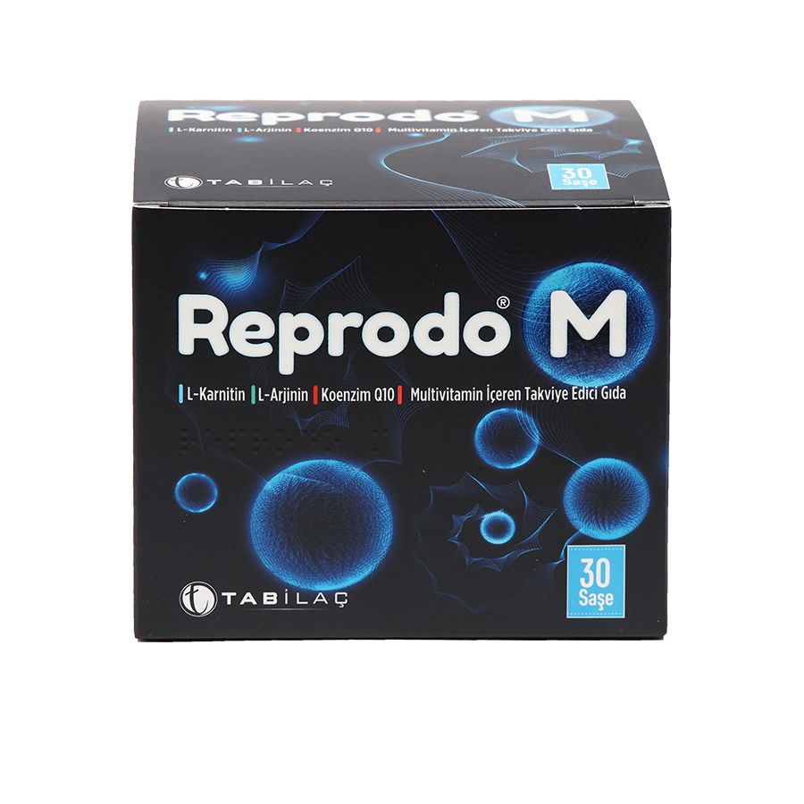 Reprodo M L-Karnitin, L-Arjinin, Koenzim Q10 ve Multivitamin İçeren Takviye Edici Gıda