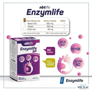  Nbtlife Enzymlife BP Betain HCL ve Pepsin İçeren Takviye Edici Gıda