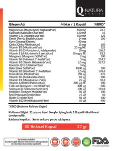  Q Natura Series Multivitamin & Multimineral 30 Kapsül