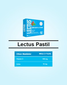  Lectus Çinko Asetat Vitamin C Pastil