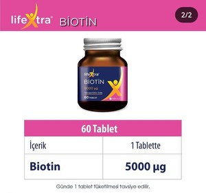  Lifextra Biotin İçeren Takviye Edici Gıda